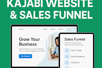 create kajabi website and sales funnel, landing pages, kajabi online course