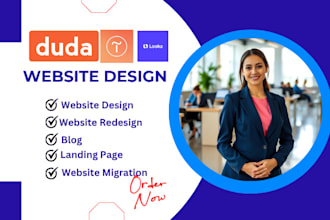 design a website using the duda tilda looka website builder