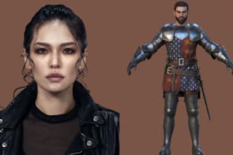 do 3d realistic character, 3d game character, 3d mask in unreal engine or unity