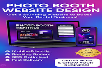 build photo booth website, 360 photo booth, booking website in wordpress or wix