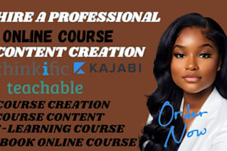 create online course content, ebook, and online course creation on teachable
