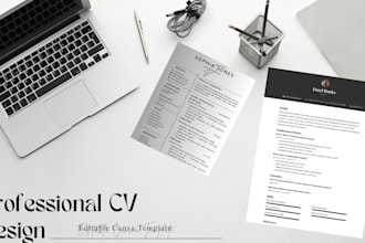 design a professional template or CV resume in canva