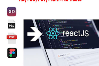 convert figma to react PDF or PSD to react with tailwind CSS