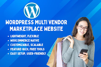 build wordpress multi vendor ecommerce marketplace, setup wordpress webshop
