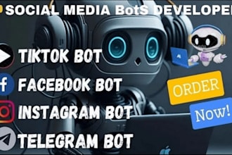 build social media bot, instagram API bot, facebook API bot, tiktok bot, twitter
