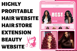 design hair website hair extension shopify store hair store wig beauty website