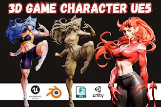 3d game character metahuman character design 3d model unreal engine ue5 for game