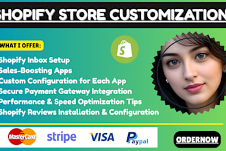 setup shopify inbox shopify reviews integration of payment gateway or sales apps
