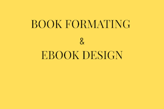 professional book formatting, cover design, layout for print ebook KDP