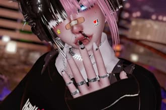 design custom 3d furry vr chat avatar 3d vtuber model  VR character