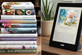 create kid, fantasy, romance, and non fiction book cover designs recipe