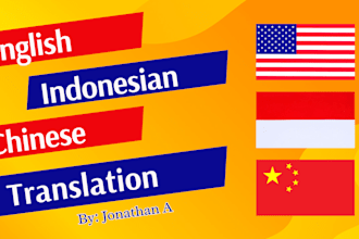 translate your english, chinese mandarin, indonesian text