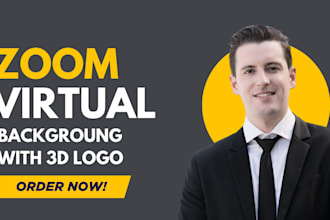 design office mock up and custom zoom background