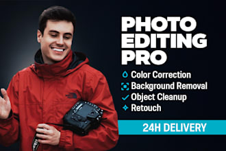 professionally edit, retouch and clean up your photos in 24h