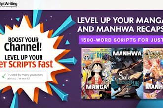 write high quality manhwa manga manhua recap videos for you