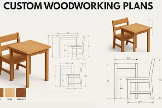 create custom woodwork shop drawings, furniture, cabinets, and layouts