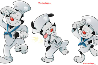create vintage retro cartoon character illustration mascot logo tshirt design