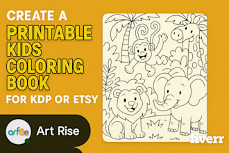 create a printable kids coloring book for KDP or etsy