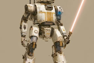 draw sci fi, star wars, mecha, sprite dnd art