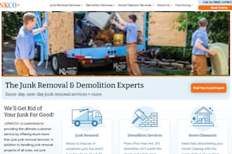 build squarespace demolition junk removal website dumpster rental website