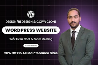 design redesign wordpress website and copy clone wordpress website
