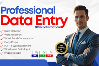 do data entry, web research, data scraping, retype, excel convertion