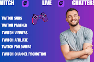 professionally promote your twitch stream with real viewers and live chat