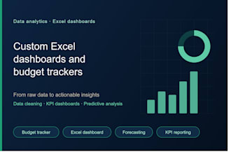 create excel dashboards, data analysis and budget trackers
