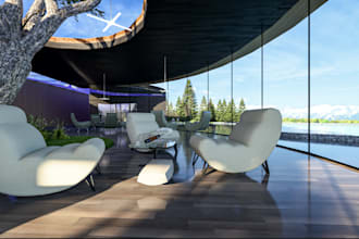 custom spa wellness,retreat facility,indoor tree atrium,sleekglass,pavillon,pool