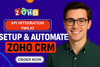 setup zoho crm, zoho site API integration twilio zapier integrate api smartsheet