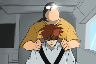 do 2d hand drawn japanese style anime fighting animation for you frames by frame