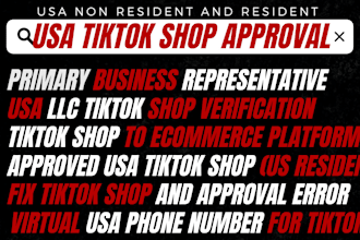 create tiktok shop, llc tiktok shop, USA tiktok primary business representative