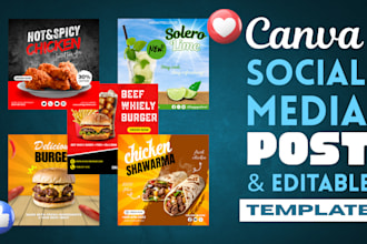 design social media posts and canva editable templates