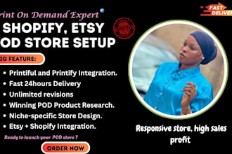 do shopify etsy pod store using printify printiful