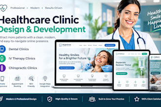 design dental clinic, iv therapy, chiropractic and healthcare website