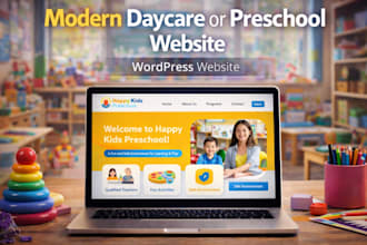 design a modern daycare or preschool wordpress website
