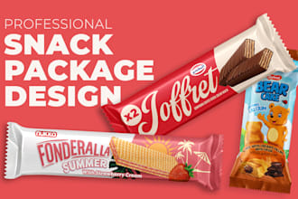 do packaging design for food, snacks and chocolates