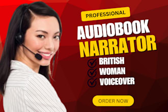 make your book into a professional audiobook, american female voiceover
