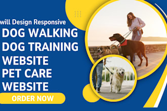 design responsive dog walking website dog training website pet care website