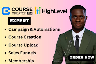 course creator 360 cc360 kajabi online course website g0highlevel sales funnel