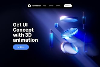 design 3d animated modern website design landing page, webflow business website