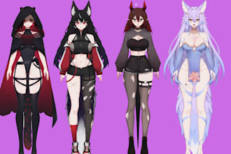 draw png tuber live2d vtuber model in anime art style vtube studio commission