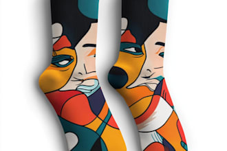 draw a custom and unique socks design art for you