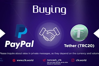 help you with transfer of usdt, btc, to your wallet in exchange for paypal