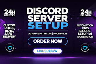 do a powerful discord server setup with ai, bots, and automation within 24 hours