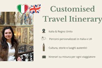create custom travel itineraries in italy or the UK