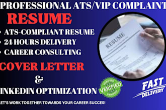 write or edit ats resume, cover letter and linkedin