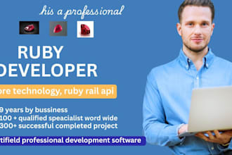 design fullstack ruby on rail, api integration, web app, javascript app API, bug