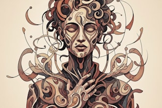 draw a digital abstract art illustration