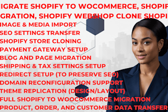 migrate shopify to wocommerce, shopify migration, shopify webshop clone shopify